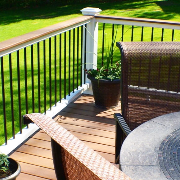 AKDSteel Flat Straight Aluminum Deck Balusters, Durable Porch Railing Spindles With Screws For Outdoor Staircase Or Deck