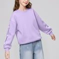 thumbnail image 2 of vdgthytj Girls Sweatshirt Cute Bow Crewneck Long Sleeve Casual Pullover Tops Blouse for Kids 4-15 Years, 2 of 6