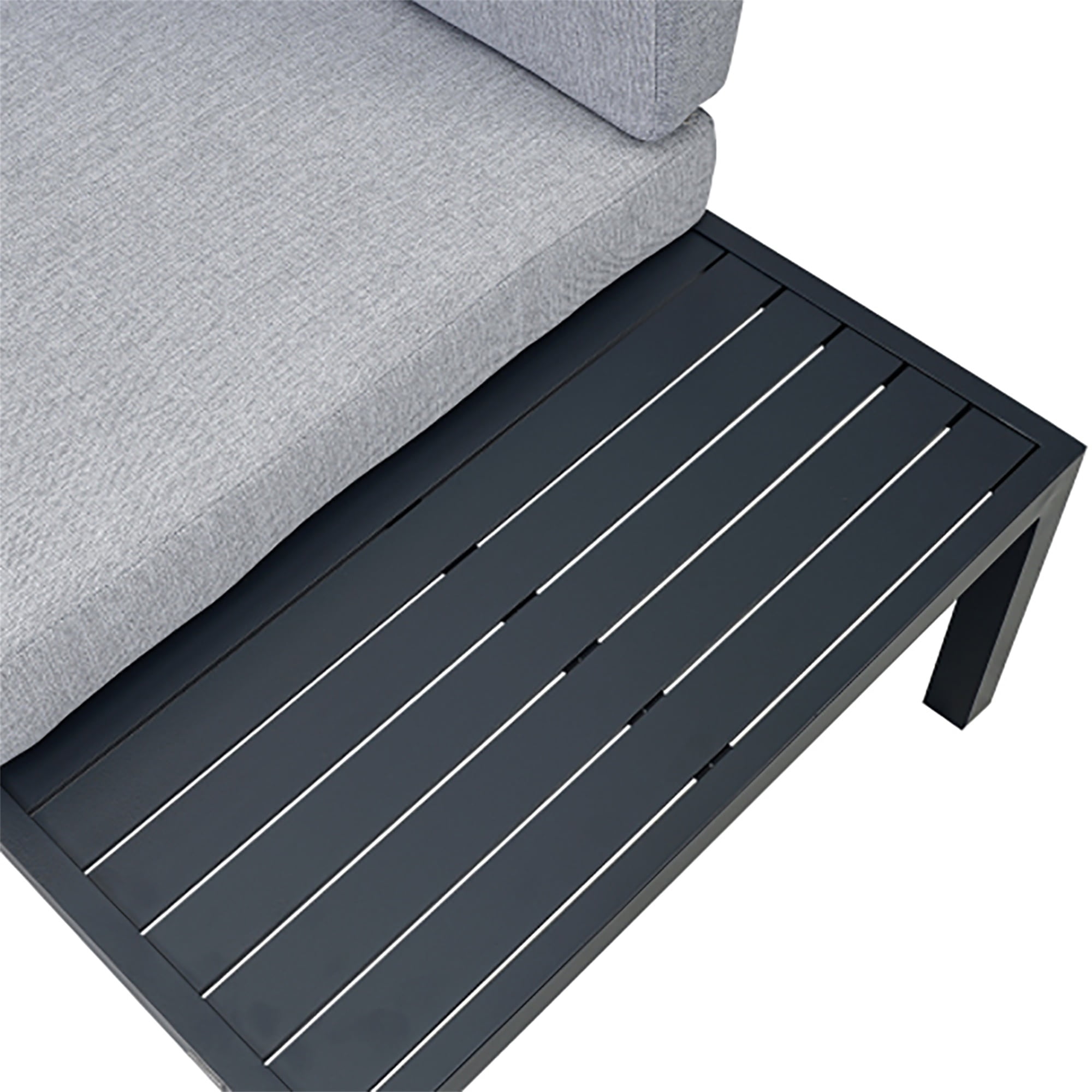 Kadyn Outdoor Aluminum Alloy Modular Sofa, Modern Sofa Three-Piece Set, Living Room Furniture Set Black Frame + Gray Cushions Kadyn Outdoor Aluminum Alloy Modular Sofa, Modern Sofa Three-Piece Set, Living Room Furniture Set Black Frame + Gray Cushions