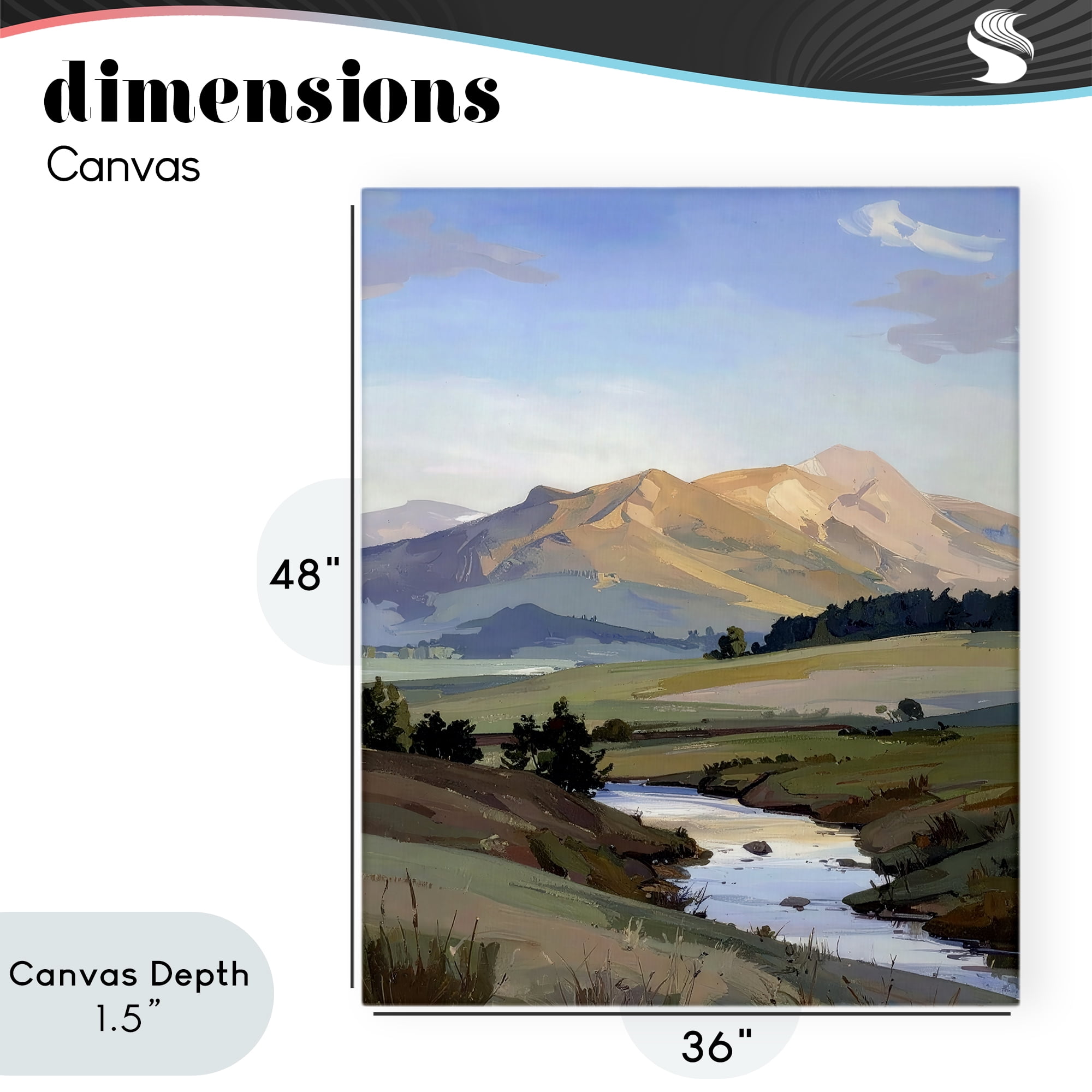 Stupell Industries Across The Valley River Canvas Wall Art, design by Alonza Saunders