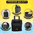 thumbnail image 5 of Outer Woods Insulated 6 Bottle Cooler Bag | with 6 Units of Ice Gel Packs | Wine Cooler Bag | Beer Cooler Bag | Insulated Bag | Fits 6 Full Size Bottles - Black, 5 of 8