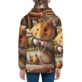 thumbnail image 6 of Pofeuu Modern Floral Guinea Pig Print Teenage Zipper Hoodie Sweatshirts Hooded Casual Jackets With Pocket For Boys Girls-Small, 6 of 6
