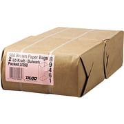 General Supply Duro Fold Top Paper Bag, 2 lbs, Brown, 500 Ct