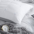 thumbnail image 7 of RUIKASI 2-Piece Pinch Pleated Embroidery Comforter Set,Teen Modern Bedding Set,Twin, White/Gray, 7 of 7