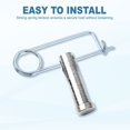 thumbnail image 4 of Uxcell 6x69mm / 0.24"x5.08" Brooch Shape Cotter Safety Pin Spring Pin Fastener, 2 Pcs Steel Quick Lock Brooch Locking Fastener for Farm Garden Lawn Hook Hitch, 4 of 6