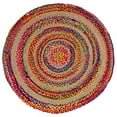 thumbnail image 7 of JONATHAN Y RNF105A-7R Isla Round Boho Braided Rag & Jute Multi/Natural 7' Round Area Rug, Natural Fibers Geometric, Pet Friendly, Stain Resistant, Easy to Clean, for Living Room; Kitchen, Bedroom, 7 of 7