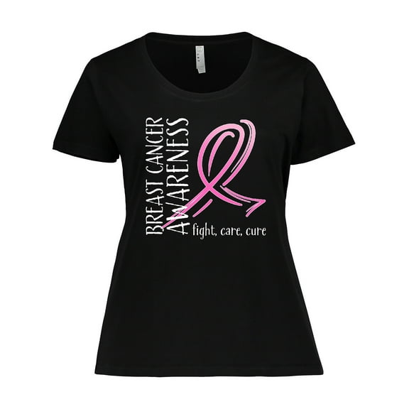 Inktastic Breast Cancer Awareness- Fight, Care, Cure Women's Plus Size T-Shirt