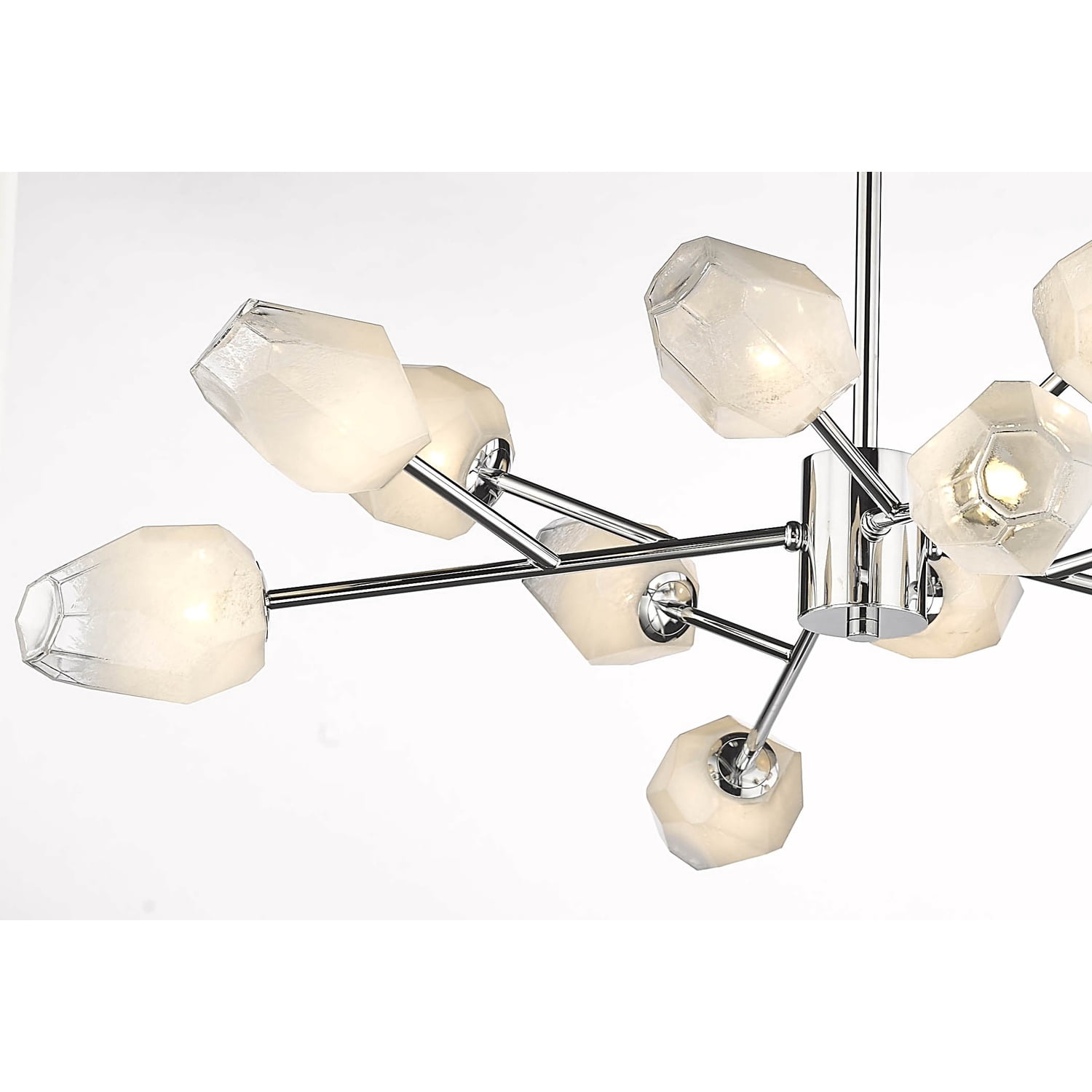 Design Living 12-Light Chrome Iron Chandelier With Glass Shades