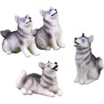 thumbnail image 1 of Liangnv Colección de Figuras de Perros en Miniatura Juego de 4 Piezas Mini Figuras de Perro Cachorro Husky Animales Juguete Adornos para Tartas Adorno de decoración de Micro Paisaje, 1 of 5