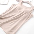 thumbnail image 5 of Fanxing Womens Tanks Tops Built-in Bra Plus Size Camisoles Summer Gym Workout Yoga Tops Sleeveless Padded T Shirts Beige,XL, 5 of 8