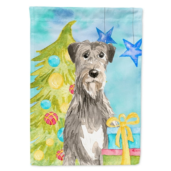 Carolines Treasures CK1876CHF Christmas Tree Irish Wolfhound Flag Canvas House Size  Large multicolor