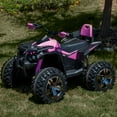 thumbnail image 5 of 24 Volt ATV for Kids, Joyracer 4 Wheeler for Kids, 4WD Power Car Wheels with 800W Motor, Bluetooth/MP3, Horn, Music, LED for Big Kids Gift, Pink, 5 of 9