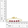 thumbnail image 2 of Gem Stone King 3.01 Ct Red Ruby G-H Lab Grown Diamond 18K Yellow Gold Plated Silver Tennis Bracelet for Women, 2 of 3