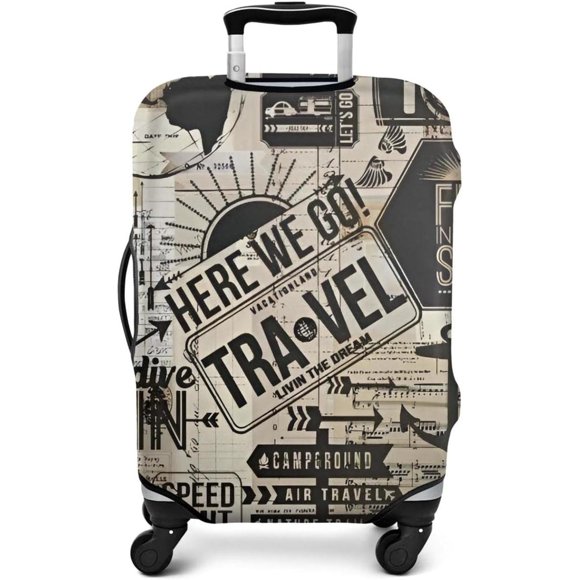 Housse de Valise Lavable Protecteur de Valise de Voyage Housse de Valise en Spandex Convient aux Bagages de 25-28 Pouces - - Here we go Travel
