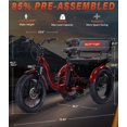 thumbnail image 2 of NOMIGO Two Seater Electric Tricycle 7 Speed 3 Wheel Electric Bicycle with 48V 20Ah Lithium Battery 500W Motor Max 15MPH 20*4.0" Fat Tire Electric Tricycle for Adults with Rear Basket Green UL2849, 2 of 9
