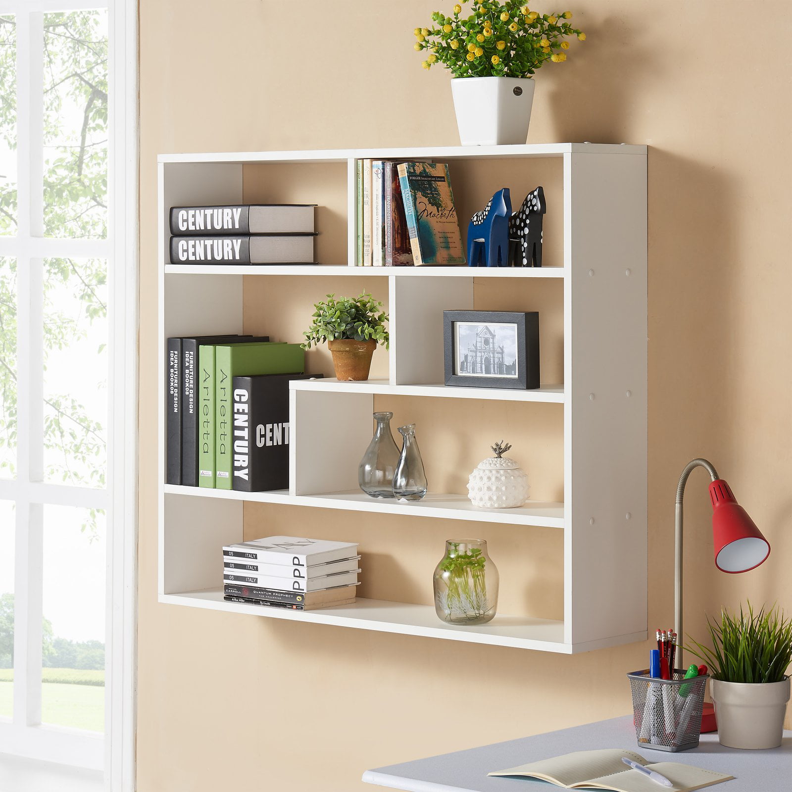 10.5 x 16 3 Tier Wall Shelving Unit with Towel Rack and Trays  Chrome/White - Danya B.