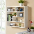 thumbnail image 6 of Danya B Large Rectangular 7.75"W x 37"D x 31.5"H 4-Shelf Wall Shelves, Black, 6 of 10
