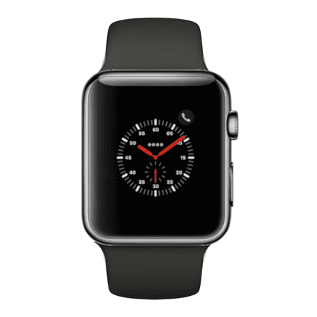 Apple Watch Series 3, 42MM, GPS + Cellular, Space Black Stainless Steel Case, Space Gray Sport Band (Non-Retail