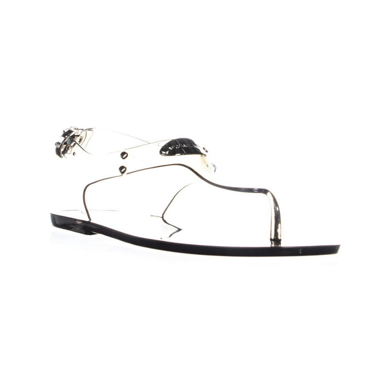 Womens Michael Kors MK Plate Jelly Thong Sandals Smoke 8 US 38 EU Walmart