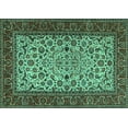 thumbnail image 1 of Ahgly Company Machine Washable Indoor Rectangle Persian Turquoise Blue Traditional Area Rugs, 4' x 6', 1 of 4