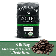 The Bean Coffee Company Organic Breakfast Blend, Medium Dark Roast, Whole Bean, 5-Pound Bag