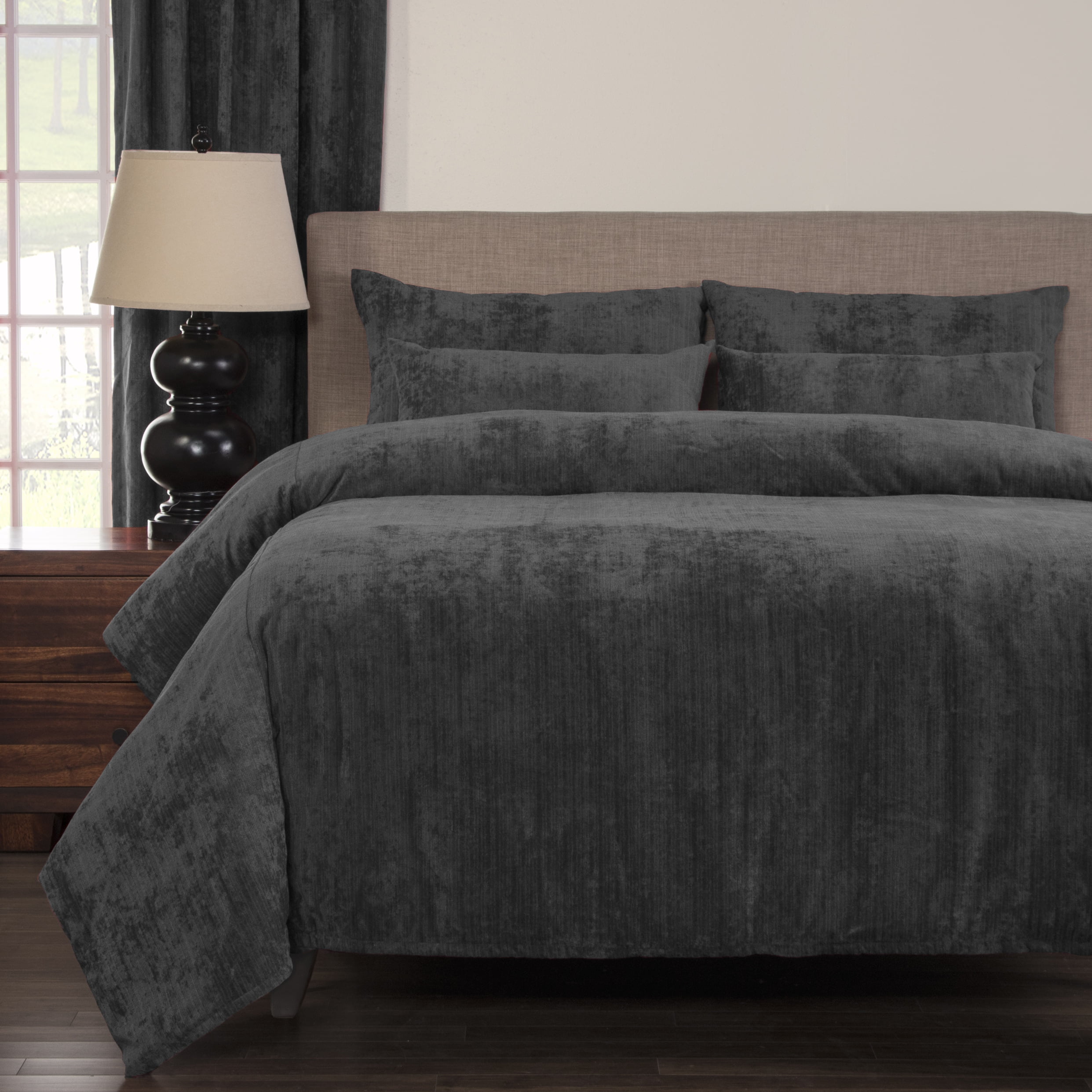 Siscovers Draper Pewter Soft 6 Piece Duvet Cover Set Walmart Com