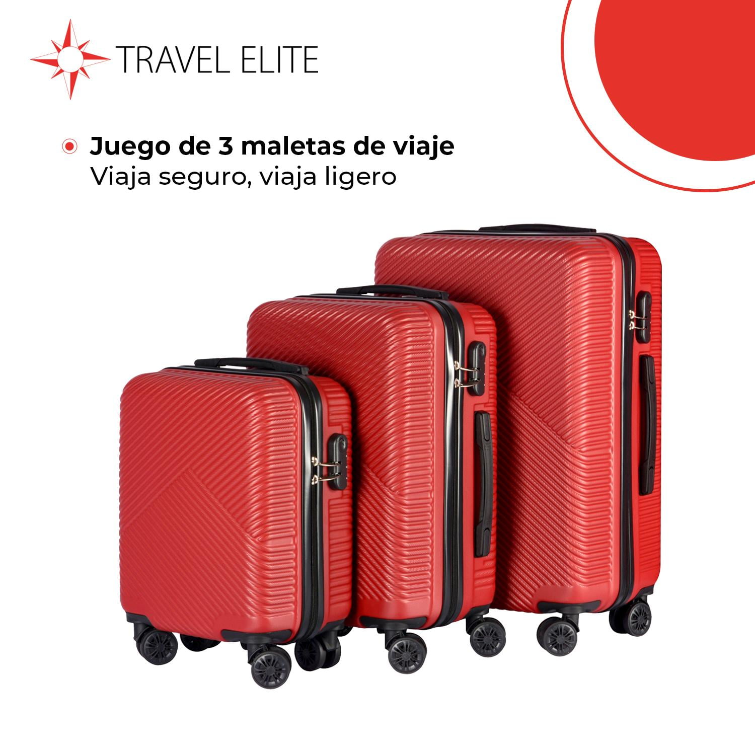 Set de maletas de viaje Travel Elite G (25 kg) M (20 kg) Carry On (10 kg)  rojo