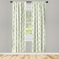 thumbnail image 3 of Ambesonne Palm Tree Curtains, Cartoon Forest Cactus, Pair of 28"x63", Cream Cocoa Mint Green, 3 of 5