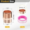 thumbnail image 2 of Uxcell 28.6mm ID x 1-1/8" x 1"NPT Male Adapter Fitting, with C x M Connection Copper Pipe Adapter Fittings Threaded Tubing Connectors for HVAC Residential Commercial, 2 of 7