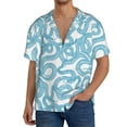 thumbnail image 1 of Fotbe Blue Snake Camisa Estampada de Manga Corta para Hombre, Casual de Verano, Estilo Playero, Sin Arrugas-XX-Large, 1 of 5