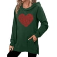 thumbnail image 3 of Oplxuo Women Hoodies Cute Heart Printed Long Sleeve Hooded Sweatshirt Casual Travel Outfits with Pocket, 3 of 5