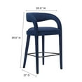 thumbnail image 4 of Modway Pinnacle Performance Velvet Bar Stool Set of Two in Midnight Black, 4 of 10