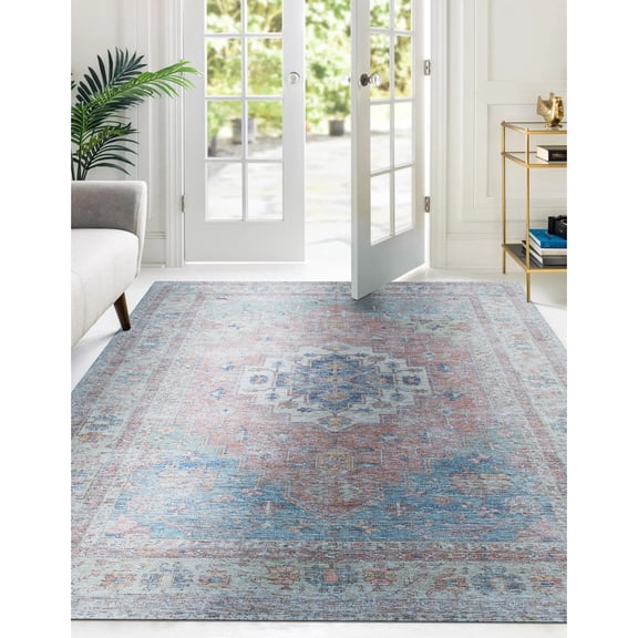 EORC Red Classic Traditional Heriz/ Serapi Design Area Rug