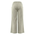 thumbnail image 5 of Comdrip Pants for Women Trendy Fashion Women Loose Solid Color Casual Wide Leg Pants Cotton Trousers Womens Flowy Pants Grey S, 5 of 9