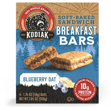 Kodiak Soft-Baked Sandwich Blueberry Oat Protein Breakfast Bars, 1.76 oz, 4 Count Cardboard Box