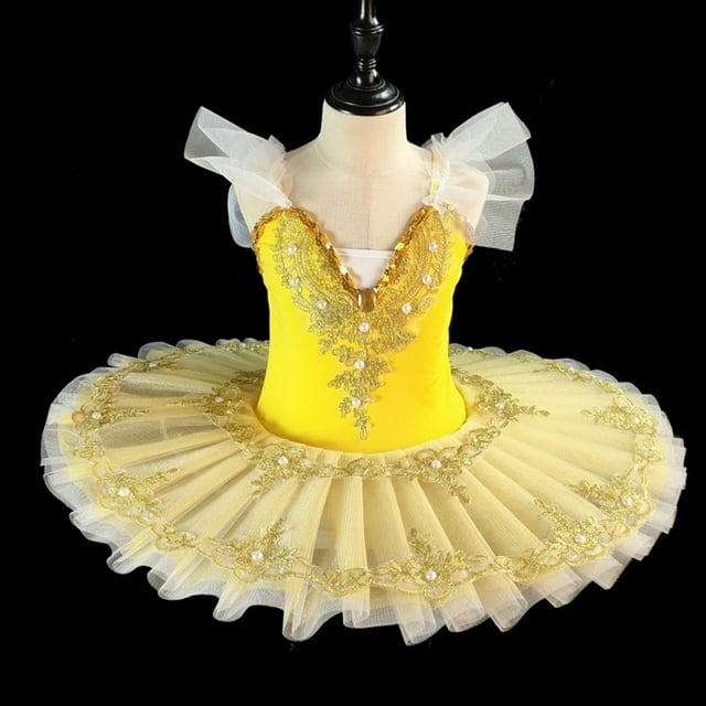 HOZADOIE Ballet Robes pour Filles Pratique de Danse Justaucorps à Jupe Robe Princesse en Maille Tout-Petit Sans Manches Col en V à Blocs de Couleur Ballerine Jupe Bouffante Tenue de Danse pour Enfants 1-14 Ans