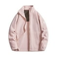 thumbnail image 1 of Men's Jacket Long Sleeve Stand Collar Solid Color Zipper Pullover Fleece Hooded for Sweatshirt Style,Fleece Jacket Men, 1 of 8