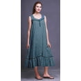 thumbnail image 3 of Bimba Bleu Sarcelle Foncé2 Mélange Nuisettes Colorées à Pois Imprimées en Coton pour Femmes Robe Sans Manches de Nuit Robe Maxi Très Très Grande, 3 of 6