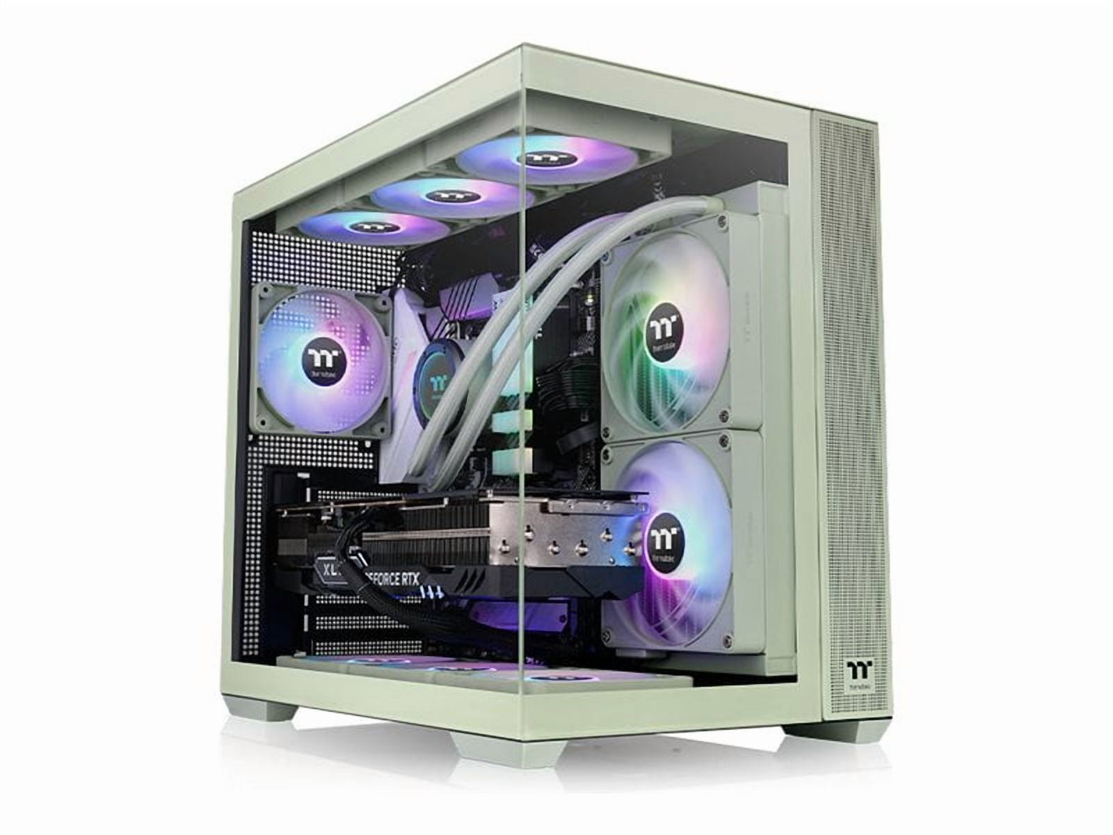 Thermaltake View 380 TG ARGB Matcha Green ATX Case; 4x120mm ARGB Fans Included; Supports Hidden-Connector Motherboard; Front & Side Dual Tempered Glass Panel; CA-1Z2-00M1WN-00; 3 Year Warranty