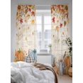 thumbnail image 3 of Fall Sheer Curtains 108 inches Long, Pumpkin Thanksgiving Sunflower Maple Leaf Vintage Light Filtering Sheer Window Curtains Rod Pocket Voile Drapes for Bedroom Living Room, 52"W x 108"L 2 Panels, 3 of 7