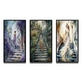 thumbnail image 3 of Designart "Stylish Girl Striking a Pose III" Woman Romantic Framed Wall Art Set Of 3 - Cream Woman Romantic Frame Canvas Set For Living Room Decor, 3 of 7