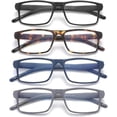 thumbnail image 1 of JAWSOCK 4 Pack Reading Glasses Blue Light Blocking for Men Women,Rectangular Frame Computer Readers with Spring Hinge, 1 of 8