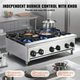 SKYSHALO Gas Range for Commercial Kitchens, 6Burner Countertop Model