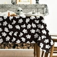 thumbnail image 3 of Halloween Tablecloth 60×60 Inch Square, White Ghost Black Washable Seasonal Table Cover for Party Picnic Dinner Decor, 3 of 6