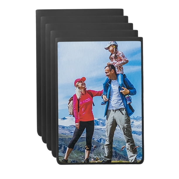 Uxcell 5Pcs Marco de Fotos Magnético, 6 x 4.3 pulgadas Soporte de Postales Marco de Fotos, Negro