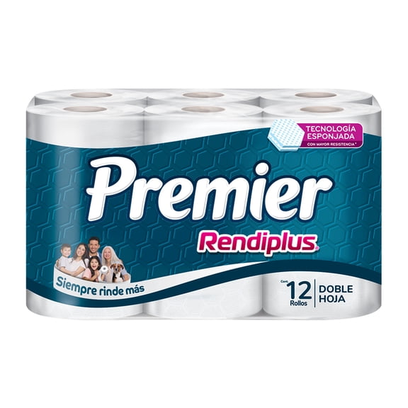 Papel Higiénico Premier rendiplus con 12 Rollos