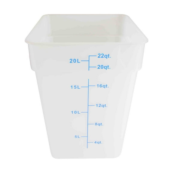 Excellante 22 quart plastic square food storage containers, translucent, NSF certified, comes in each
