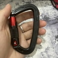thumbnail image 2 of 3 pack Climbing Carabiner Clips 25kN Auto Locking Carabiner, Professional Heavy Duty Large Locking Carabiner Clips for Rock/Ice Climbing Rappelling Rescue Swing etc, D Shaped, Large Size, 2 of 5