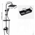thumbnail image 2 of BVSOIVIA 3 IN 1 Bathroom Shower Faucet Rainfall Shower Set Matte Black Wall Mount Bathtub Shower Mixer Tap Shower System with Shelf, 2 of 9