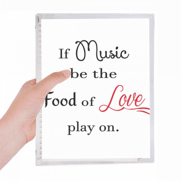 music be the food of love notebook loose diary refillable journal statiry